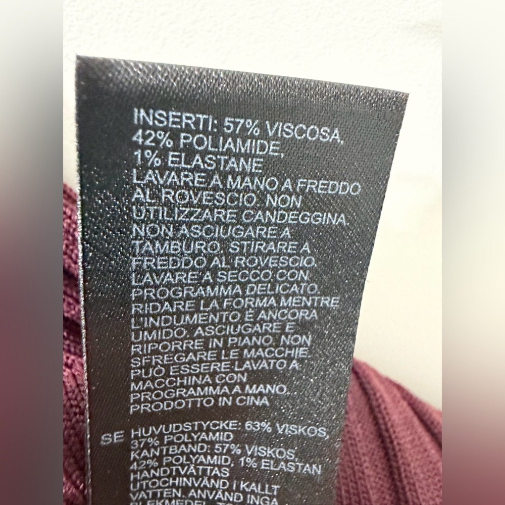 REISS Poppy Lace-Up Polo Sweater- Burgundy (size L) - Picture 6 of 6